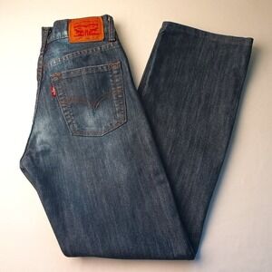 Boys Levi's 514 Slim Straight Denim Jeans Size 14 Medium Wash Classic Stretch